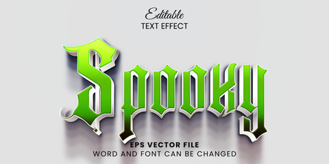 Green spooky 3d vector text effect