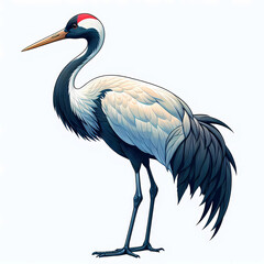Obraz premium image of elegant crane bird image on white background