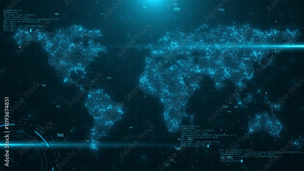 Poster abstract news concept blue cyberspace lines connecting data. global network connection international