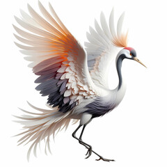 Fototapeta premium image of elegant crane bird image on white background