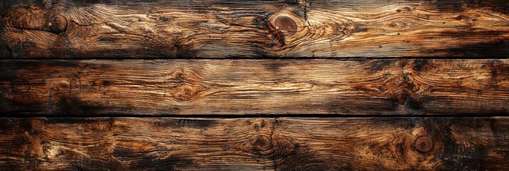 Naklejka premium Close-up of Weathered Wooden Planks with Knots