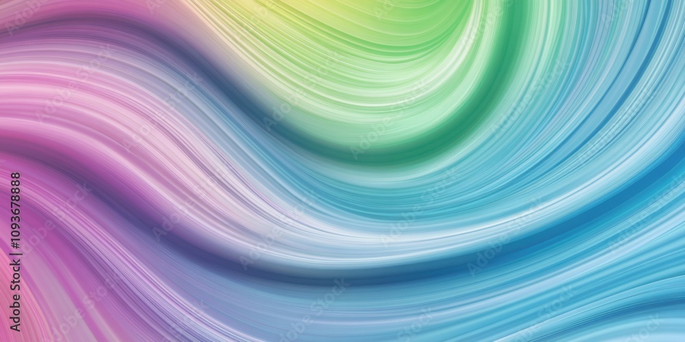 Poster vivid abstract wave patterns in pastel colors creating dynamic motion effect