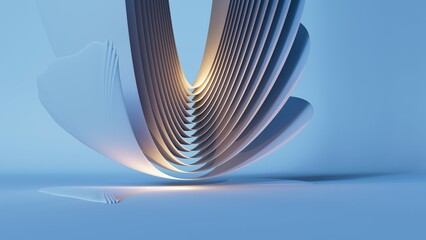 Naklejka premium abstract wavy blue background with lines and hint of warmth