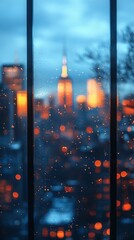 Rainy evening view of NYC.