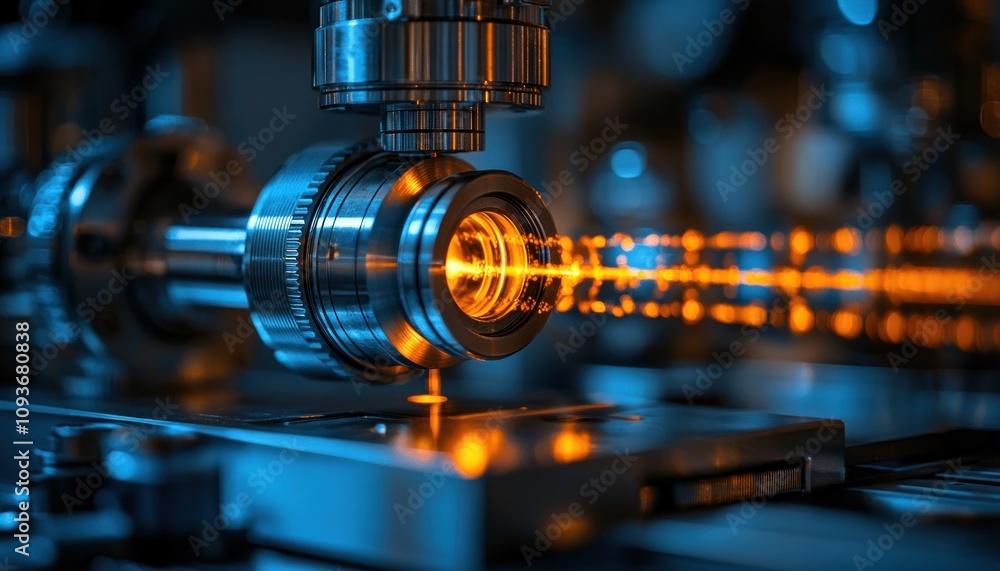 Poster A Close-Up View of a Laser Beam Emitting from a Machine