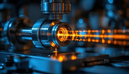 A Close-Up View of a Laser Beam Emitting from a Machine