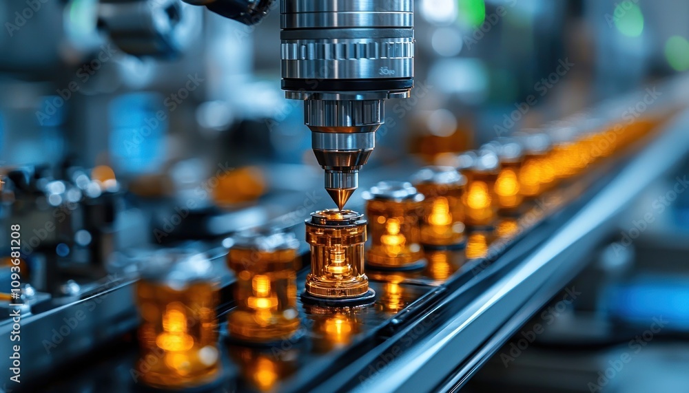 Poster automated manufacturing process with metal components and a robotic arm