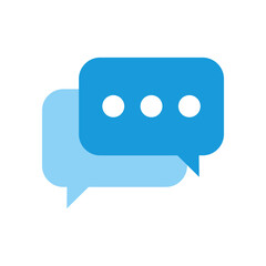 Blue chat icons isolated on transparent or white background, vector illustration