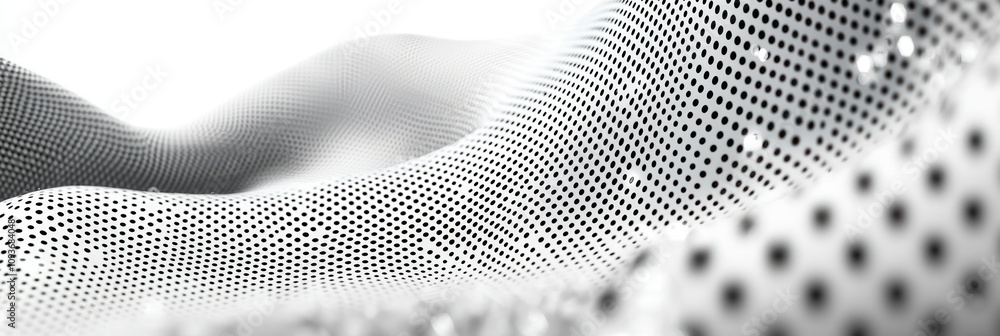Poster abstract wavy surface with circular perforations