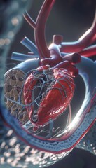 Animated Illustration of Hypertension Impact on Heart Valves Over Time for Medical Education