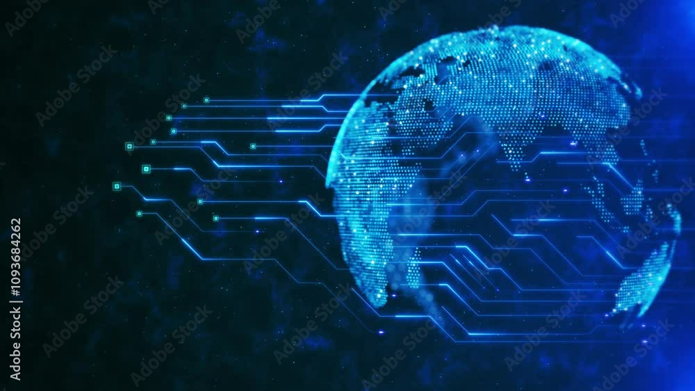 Aufkleber technology cyber space hologram hud hi-tech interfaces stock exchange background. virtual digital ea