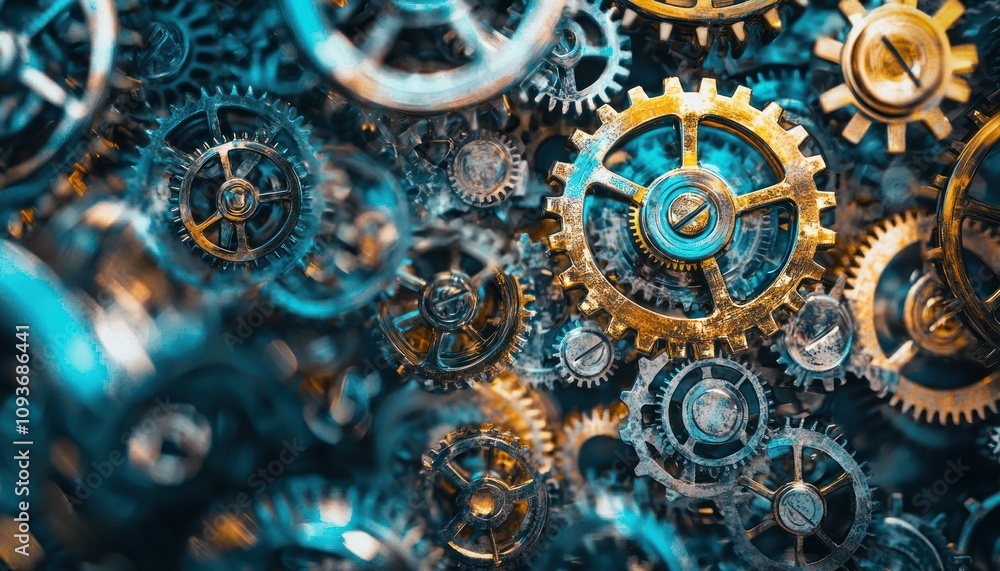Poster Interlocking Cogwheels in a Mechanical System