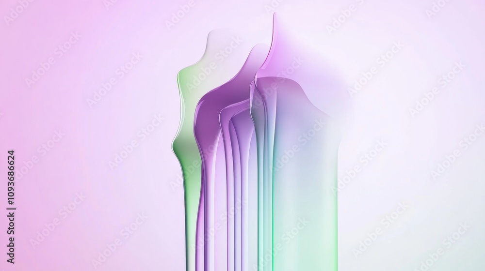 Aufkleber abstract gradient waves in pastel hues creating a serene flow