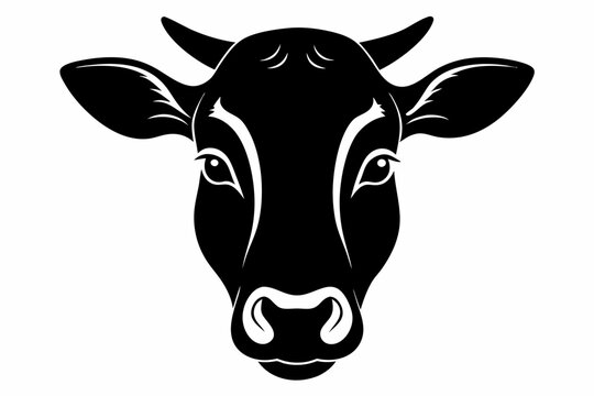 recommend clip art: Cow head silhouette. Cow head icon vector illustration. bull head silhouette icon vector