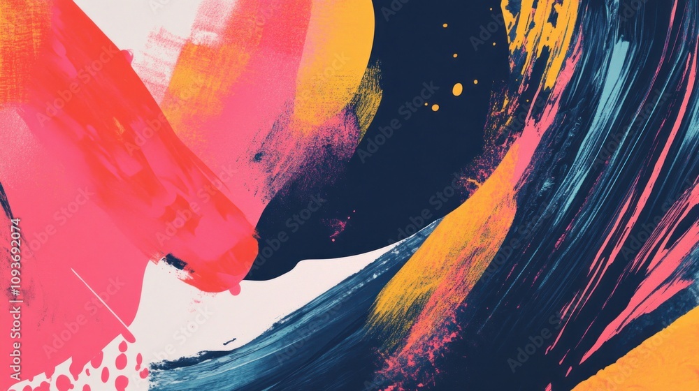 Poster abstract swirls of vibrant hues: a dynamic expression of color and texture