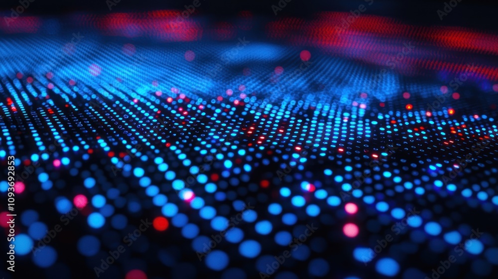 Aufkleber Abstract Pattern of Blue and Red Circular Lights