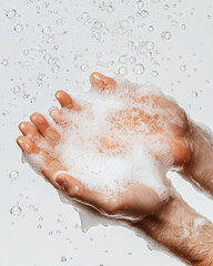 Fototapeta premium Hand washing with foamy soap