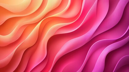 Obraz premium Abstract waves in vibrant gradients of orange and pink.
