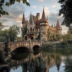 Naklejka premium Hungarian castle in City Park.