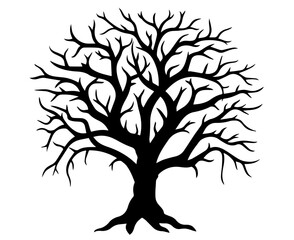 haunted forest tree shapes in black and white – black vector