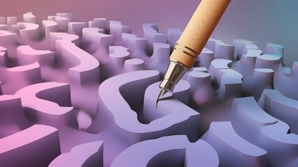 Hand-crafted 3D design tool carving purposeful shapes in abstract forms