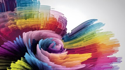 Obraz premium Spiral of translucent layers with vibrant colors and textures