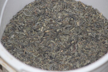 Dried Tea Leaves Close Up