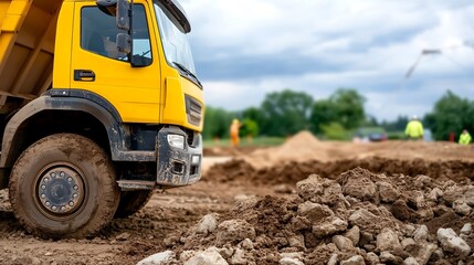 Obraz premium dump truck on the road