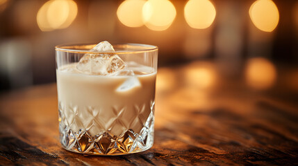 A velvety Irish cream liqueur served over ice in a crystal tumbler.