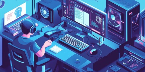 A computer technician is fixing a PC.  They're doing hardware maintenance.