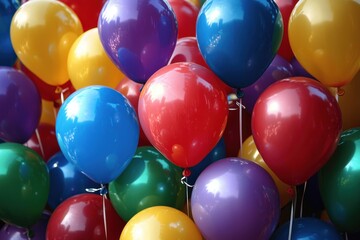 Colorful Balloons in a Cluster with Shiny Surfaces