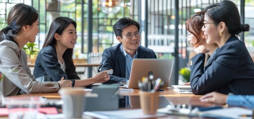 Participating in an Engaging Business Meeting set in a Welcoming and Inviting Workspace Environment