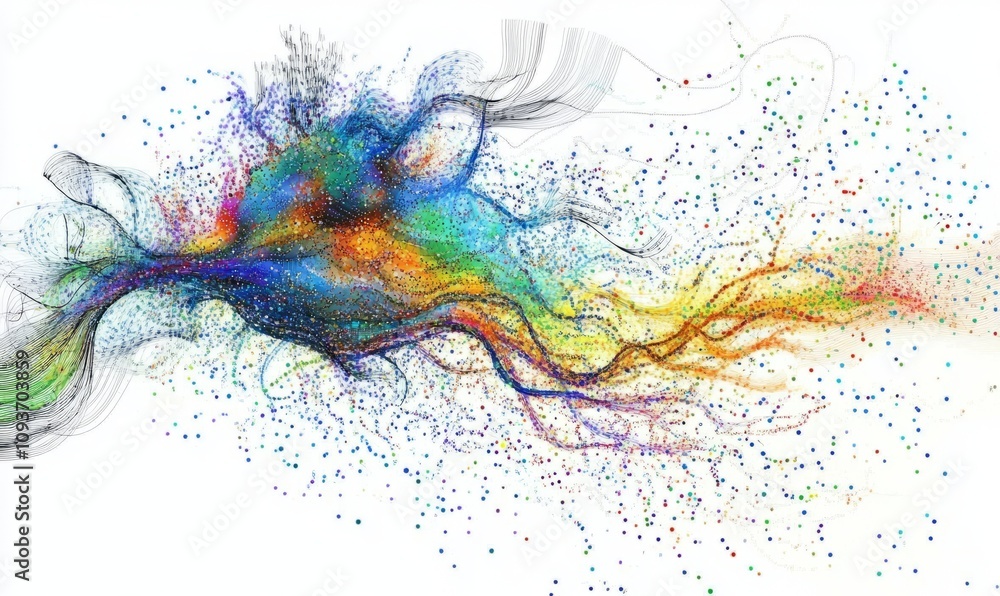Poster digital neural pathways in conceptual mind map