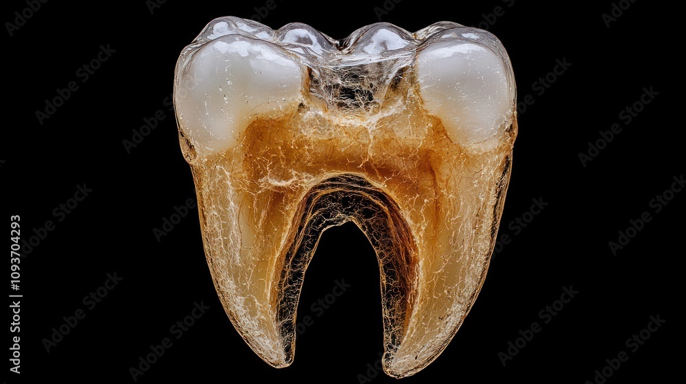 Poster Transparent Human Tooth with Visible Internal Structures