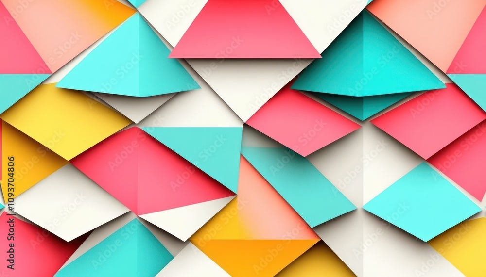 Aufkleber Abstract Geometric Pattern with Vivid Triangular Shapes