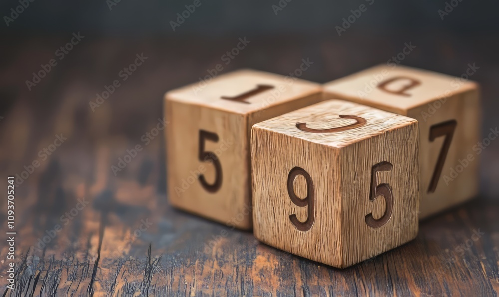 Poster wooden cube blocks with number first, second, third, fourth and fifth. task priority and management 