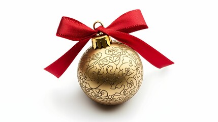 ozdoba dzwonek, świąteczna dekoracja, boże narodzenie, złoty dzwonek, czerwona wstążka, minimalistyczny design, świąteczne akcesoria, świąteczny klimat, delikatne detale, świąteczne ozdoby, gładkie tł