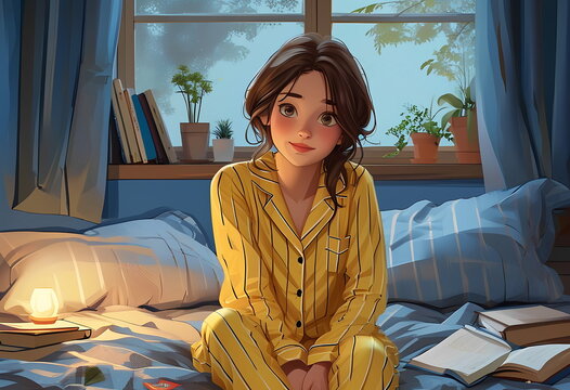 As darkness falls, it's time to go to bed, but not all homework is done and pages of unread books are still waiting to be read