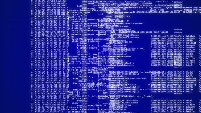 Glitching code appearing on screen, Lines of hacking code glitch System hacked, data breach, security initiated, server hacked, Cyber attack network. Cybersecurity alert on computer screen animation