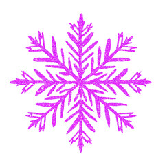 Pink snowflake glittering 