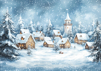Fototapeta premium landscape with church