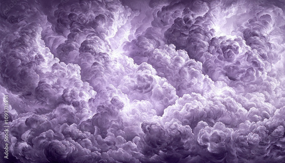 Poster abstract purple cloudscape with a soft glow