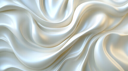 Obraz premium Beautiful Silky White Fabric with Soft Waves and Gentle Curves, Creating an Elegant and Luxurious Background for Various Creative Projects and Designs