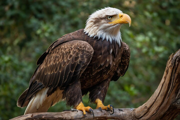 Obraz premium A beautiful eagle searching for the meal