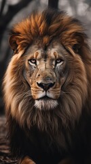 Fototapeta premium Powerful Lion in the Wild. Close-up