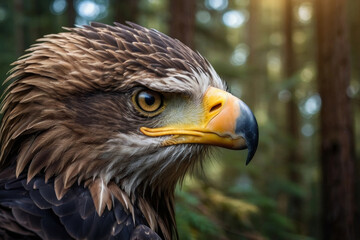 Fototapeta premium A beautiful eagle searching for the meal