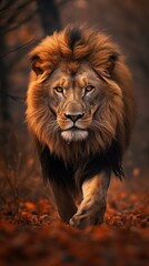 Fototapeta premium Powerful Lion in the Wild. Close-up