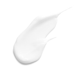 Smear of cosmetic cream on white background