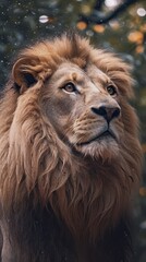 Fototapeta premium Powerful Lion in the Wild. Close-up