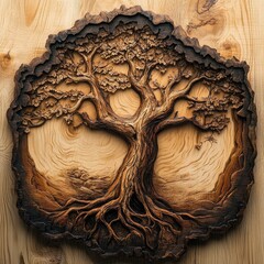 wood carved in wood